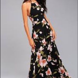 Lulus floral maxi backless dress